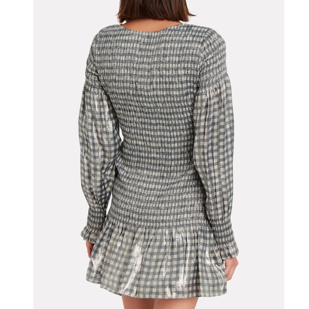 Loveshackfancy Scarlett Gingham Metallic Dress - image 5